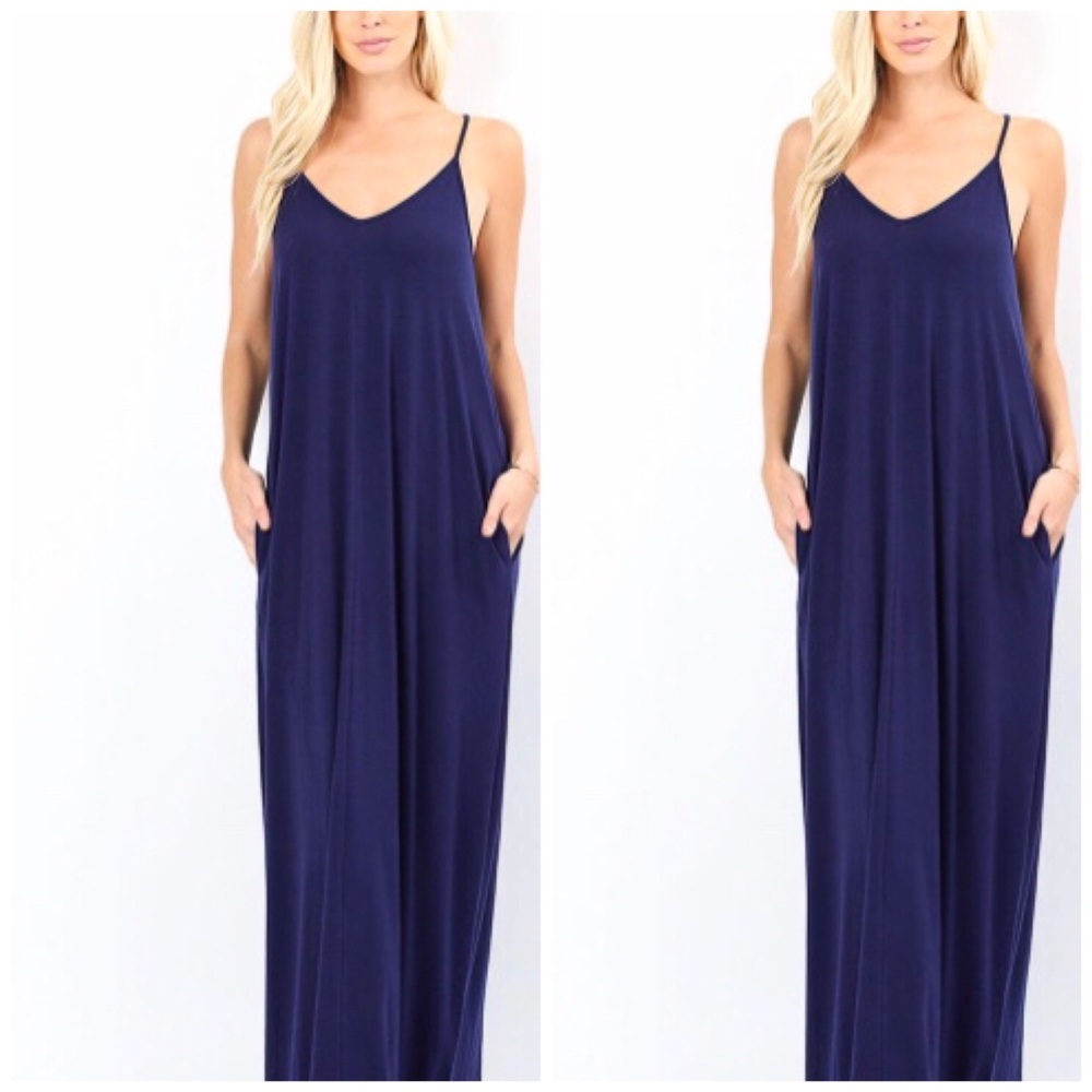 Navy Maxi Dresses - Picture 1 of 1